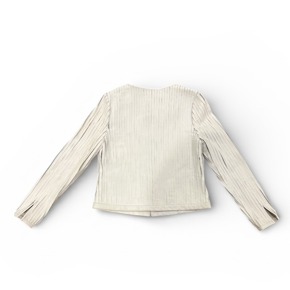 Ecru Textured Cream Blazer size m - Picture 2 of 7